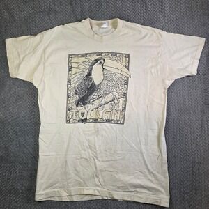 Vintage Toucan Graphic T-Shirt XXL Made in USA Fruit of the Loom Bird Tee